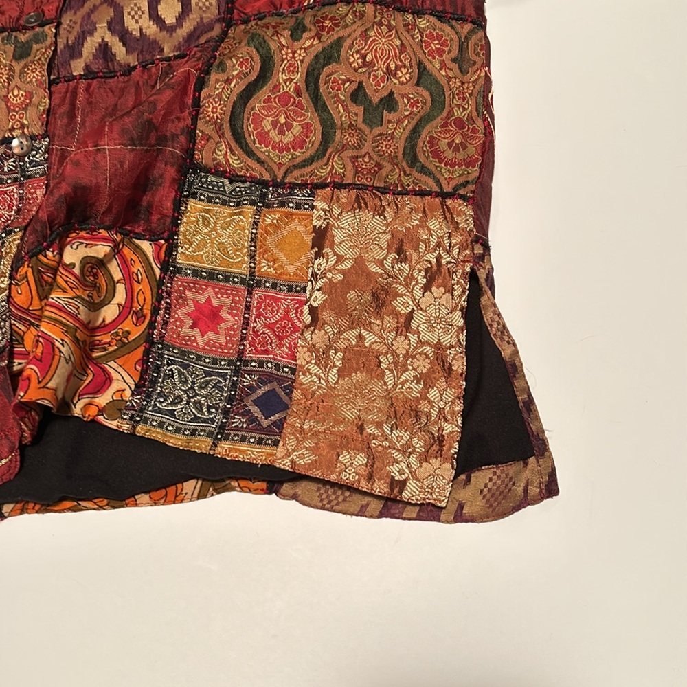 Chicos Lightweight Tapestry Patchwork Button Fron… - image 8